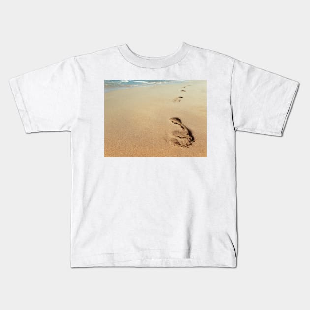 footprints Kids T-Shirt by psychoshadow